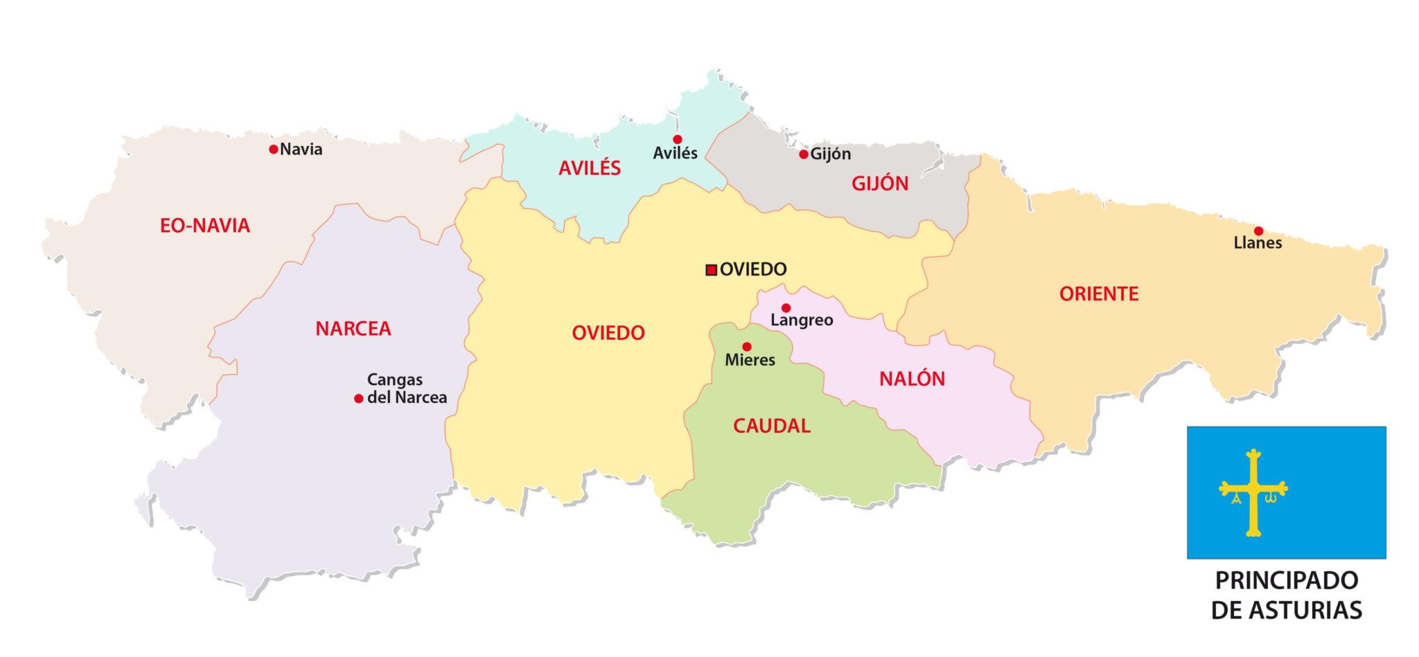 Mapa De Asturias Provincia Municipios Tur stico Y Carreteras De 